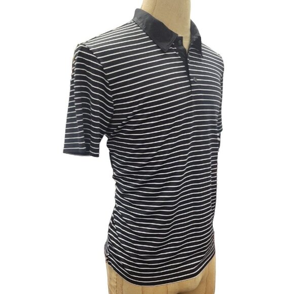 PERRY Ellis Men's Stripped Polo Short Sleeve Shirt.  Size Large - Picture 2 of 8